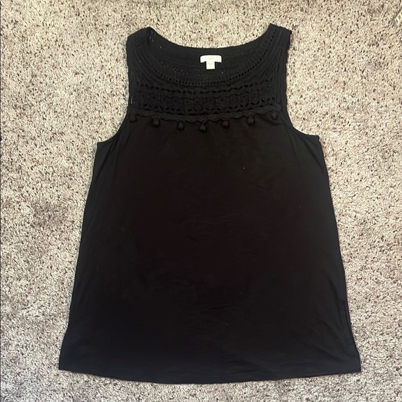 J. Jill Tops - Pure J.Jill Woman’s‎ Black Crochet Tank Top Size Small